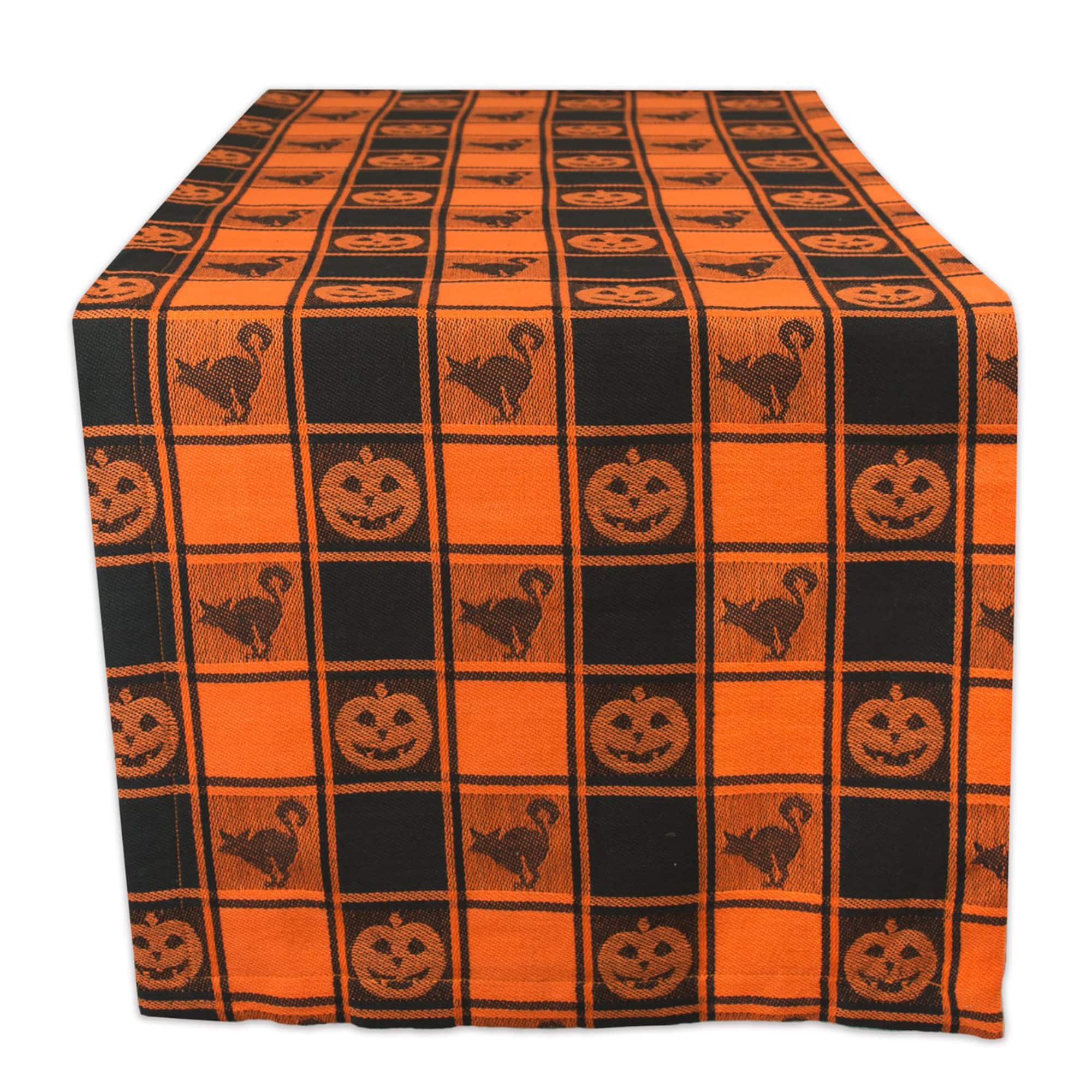 DII® 72" Halloween Woven Check Table Runner